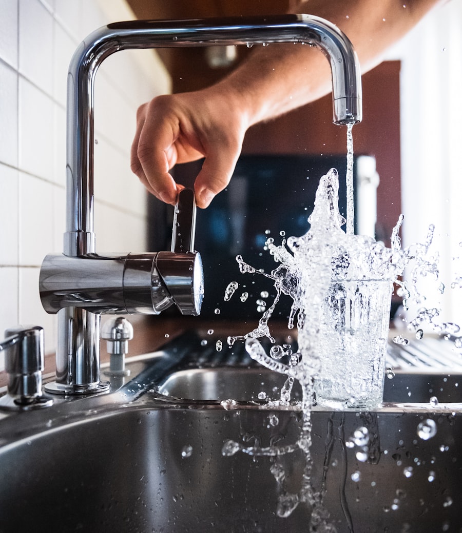 Professional plumbing work on a modern faucet